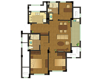 D戶型--三室兩廳一廚兩衛